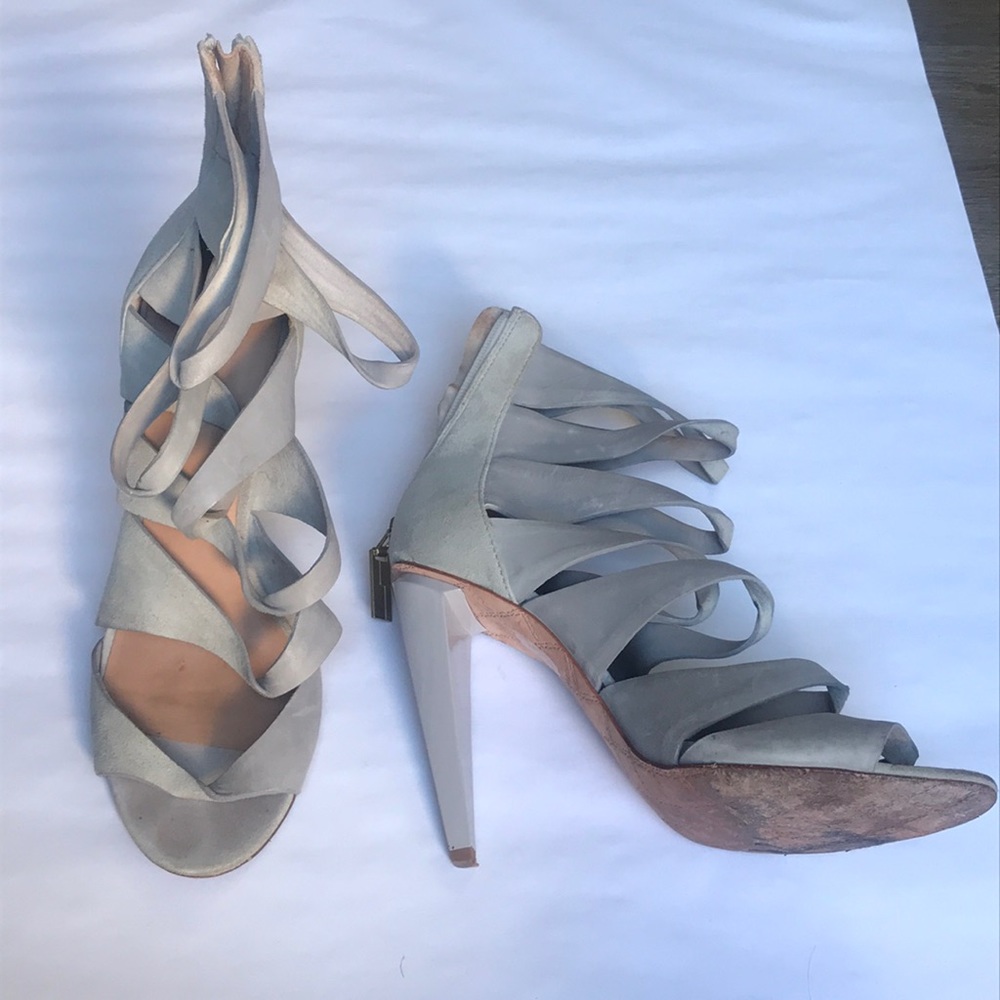 L.A.M.B (Gwen Stefani) Suede Light Grey Heels